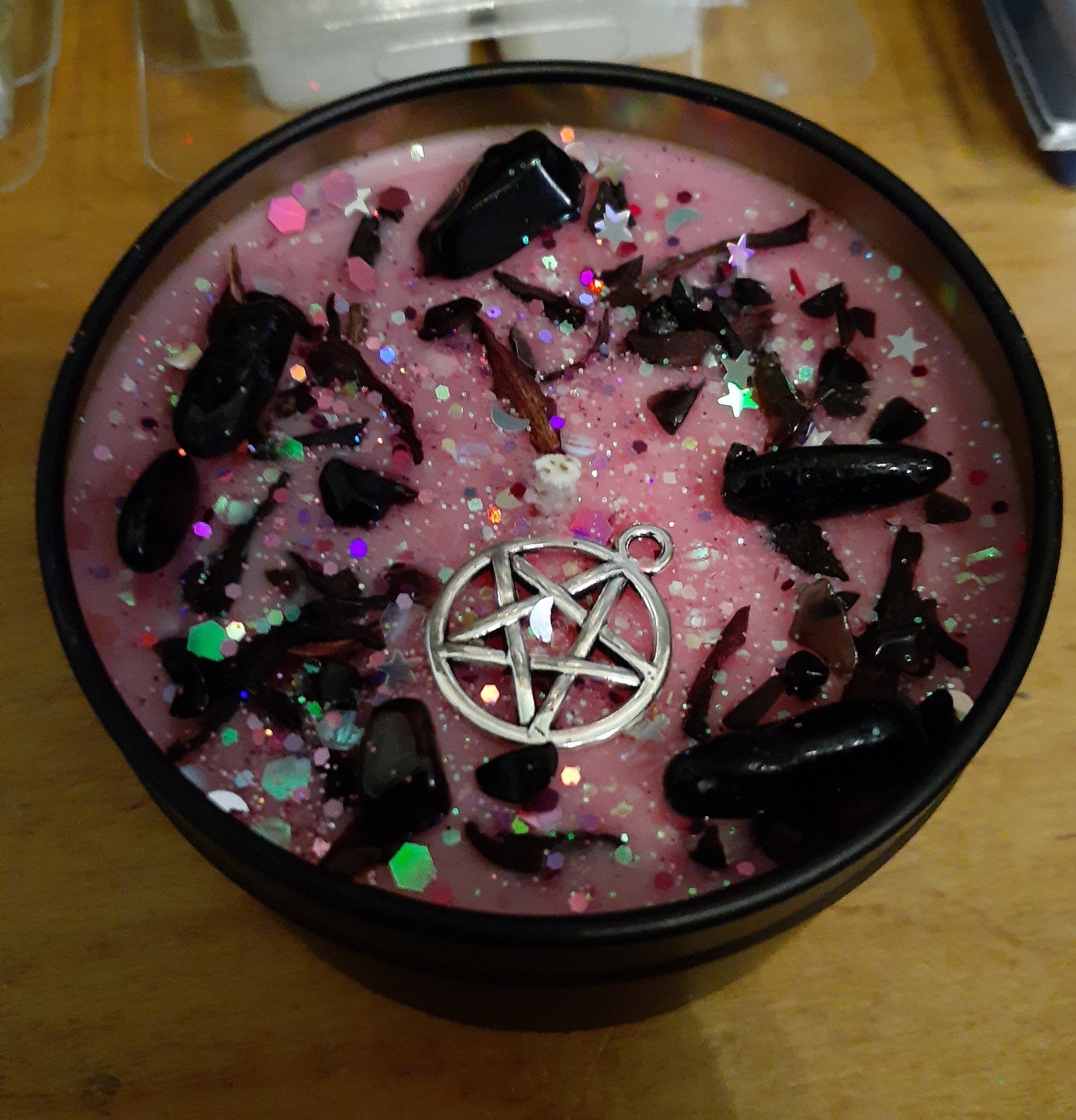 KALI Hindu Goddess of Death, Destruction, Time, Chaos, and Sexuality - Amber & Lavender w/Hibiscus and Obsidian - Pagan, Wicca, Wiccan
