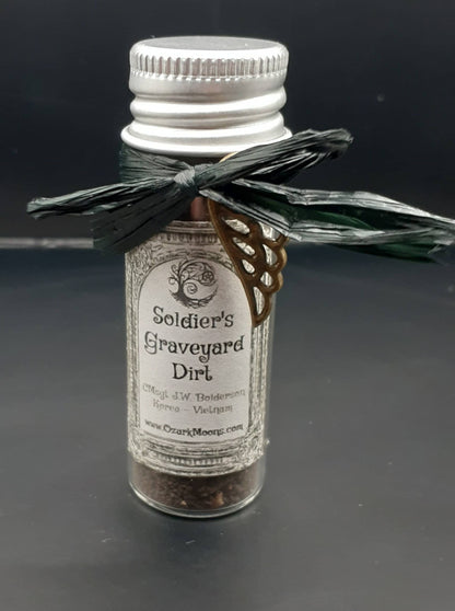 Authentic Jar of Combat Soldier's Grave Graveyard Dirt for Witchcraft Spells Spell Hoodoo Voodoo Ritual Summoning Spirit Soil in Bottle