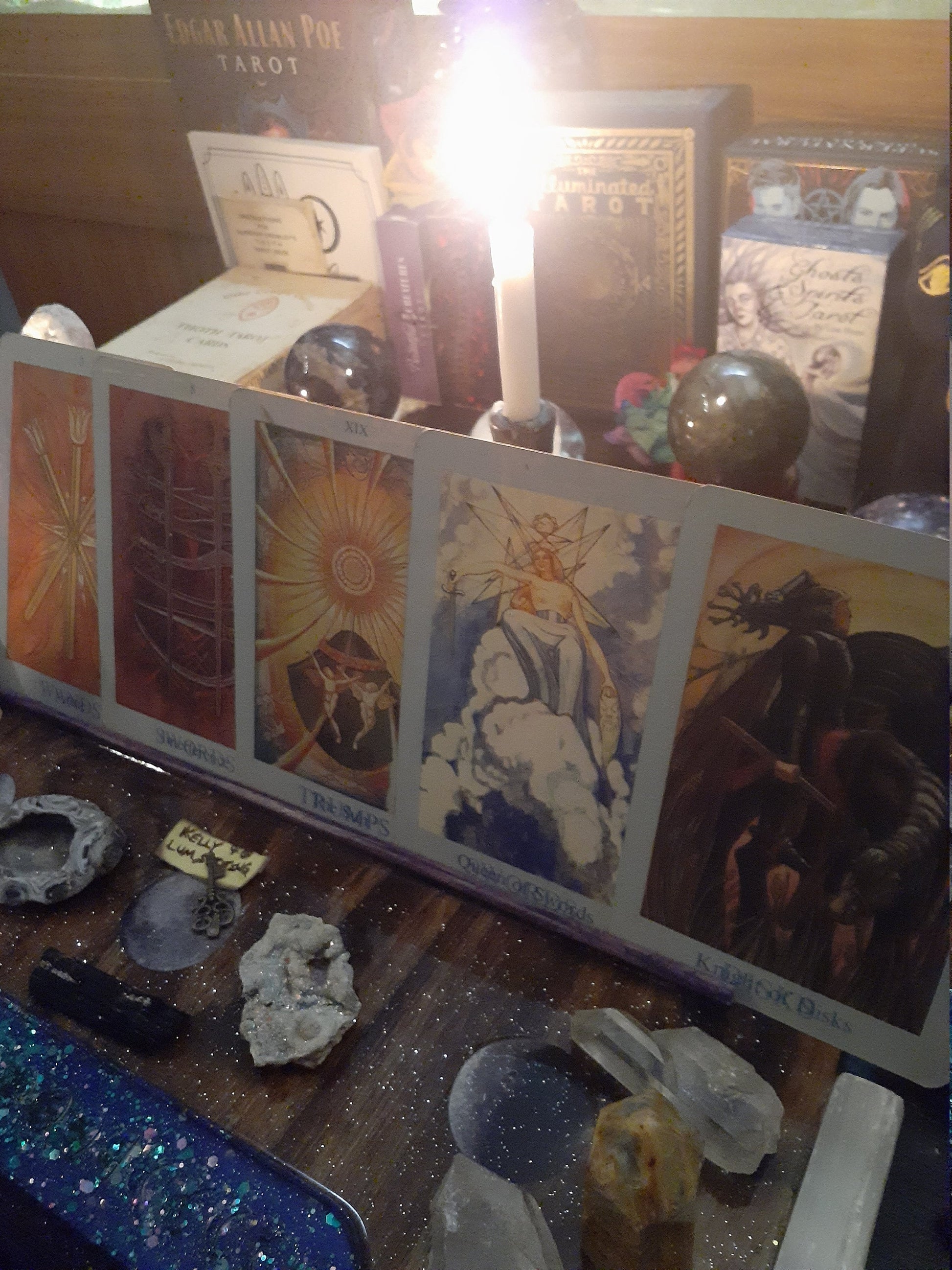 Thoth Tarot Deck Pentacle Spread 5-Card Reading SAME DAY with Personalized Photo of your spread - Pagan Wicca Intuitive Spiritual Divination