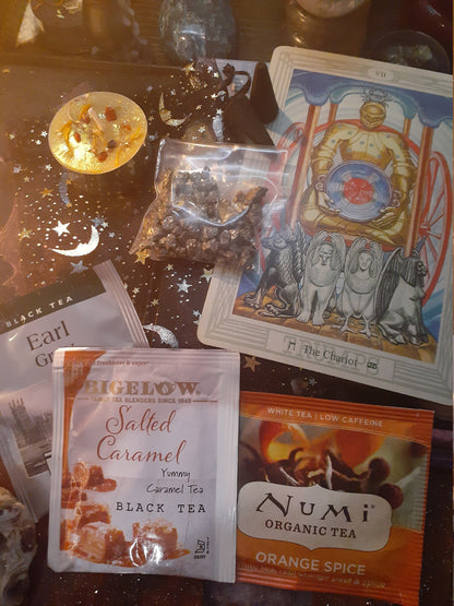 Tarot Card Crystal, Incense, Tea, and Candle Mystery Bag | Mystery Bag | Mystery Box for Pagan Wicca Wiccan Altar Supplies Kit Witchcraft