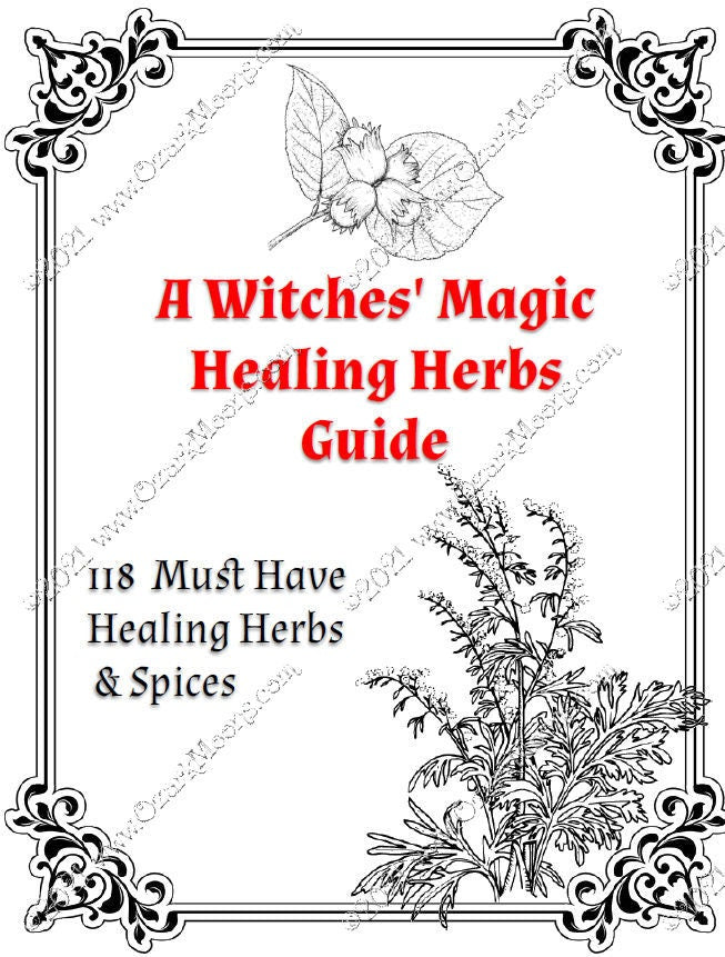 Witches Healing Herbs 118 Herb Printable PDF Guidebook for Pagans and Wiccans