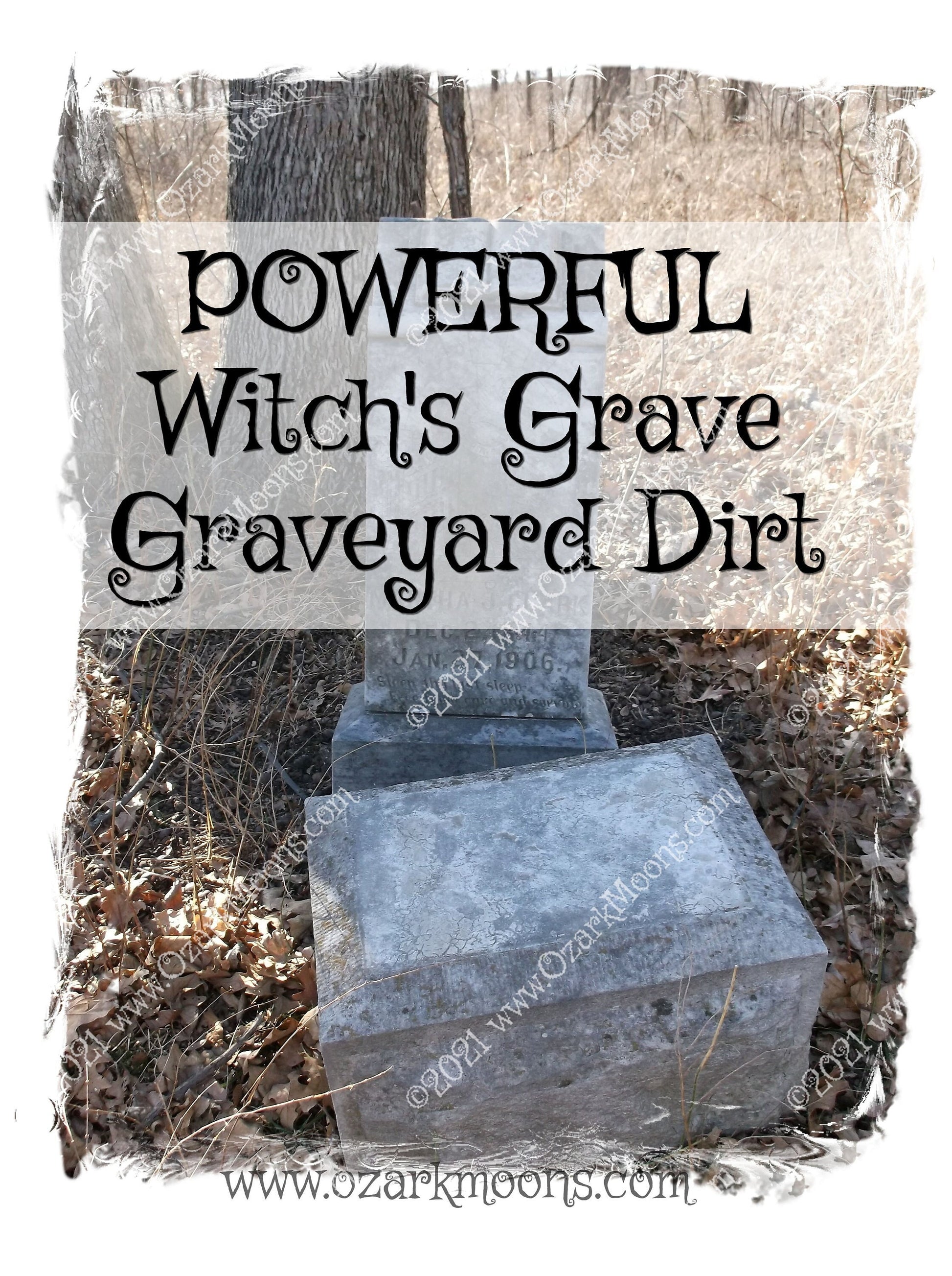 Authentic Jar of Witch's Grave Graveyard Dirt for Witchcraft Spells Spell Ingredient Voodoo Ritual Summoning Spirit Soil in Glass Bottle