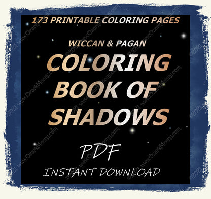 Witch's First Grimoire Coloring Book of Shadows for Baby Witches, Pagans, and Wiccans Beginner Information - HUGE 173 pages printable PDF