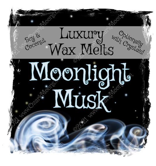 Luxury Wax Melts Moonlight Musk - Soy Coconut Candle Tarts with Sensual Musk Incense and High-End Cologne Fragrance