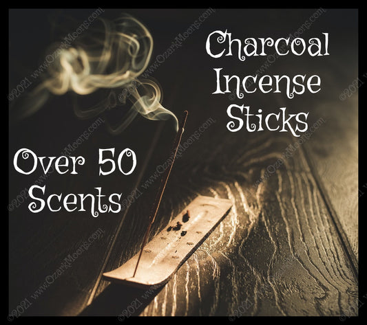 Charcoal Incense Sticks Highly Scented In Your Choice of Scents - Clean Burning With No Wood Filler - Hand Dipped and Made to Order