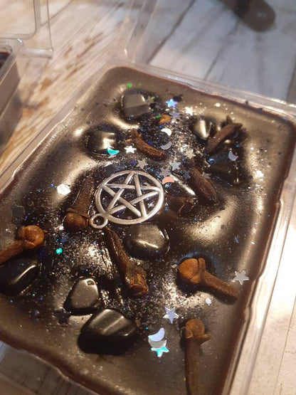 LUCIFER King of Hell Candles or Wax Melts With Obsidian Crystals and Cloves Tarts Highly Scented - Pagan Wiccan Wicca Summoning Demon