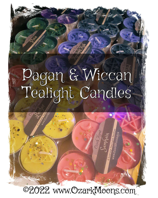 Pagan Symbols Tealight Candles For Your Choice of Deity - Pentacle, Triple Moon- Candle for Pagan Wicca Wicca Voodoo Rituals and Altars