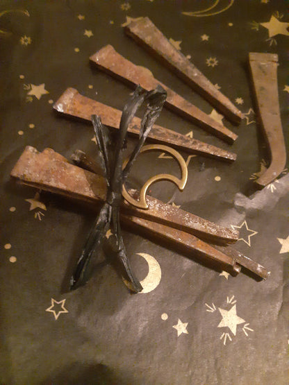 Witch's Grave Coffin Nails Found in Cemetery for Witchcraft Spells Spell Spellwork Hoodoo Voodoo Ritual Summoning Spirit Pagan Vintage Nail