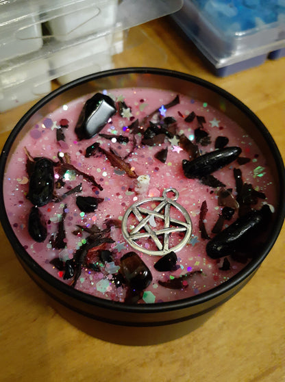 KALI 8oz Hindu Goddess of Death, Destruction, Time, Chaos, and Sexuality - Amber & Lavender w/Hibiscus and Obsidian - Pagan, Wicca, Wiccan