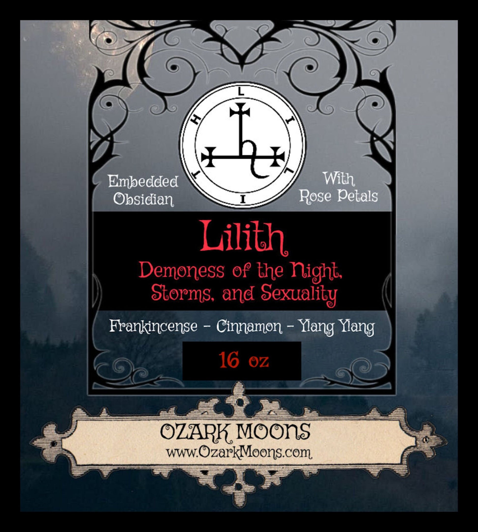 LILITH (Lillith) 16oz Demoness and Enchantress of Night, Storms, Sexuality and Lust Soy Blend Candle - Spice & Incense - Witch Candles Pagan