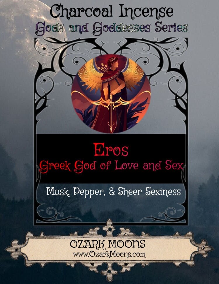 Eros Charcoal Incense Sticks and Cones - Greek God of Erotic Love and Sex - Pagan, Wiccan, Druid, Witch, Offering, Ritual
