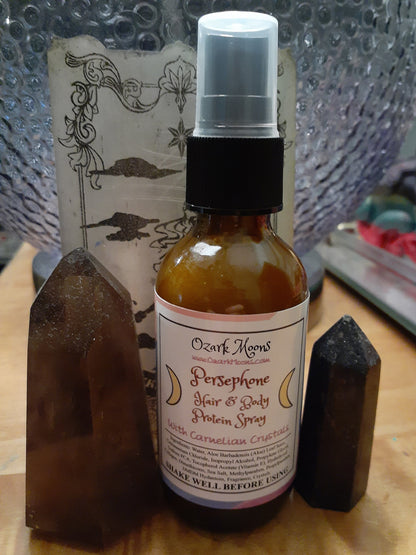 Crystal Charged Body Spray and Leave-In Hair Shine/Detangler In Choice of Scent Gods & Goddesses and Wiccan Pagan Sabbat Perfume Oil Sprays