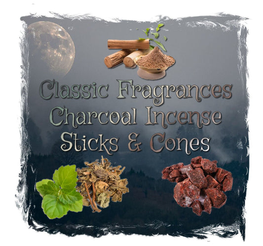 CLASSIC FRAGRANCES Charcoal Incense Cones or Sticks In Your Choice of Scents - Clean Burning With No Wood Filler - Hand Dipped Made to Order