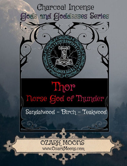 THOR Charcoal Incense Sticks and Cones - Norse God of Thunder Offering - Heathen Incense, Asatru Incense, Pagan Incense, Thor Ritual Incense