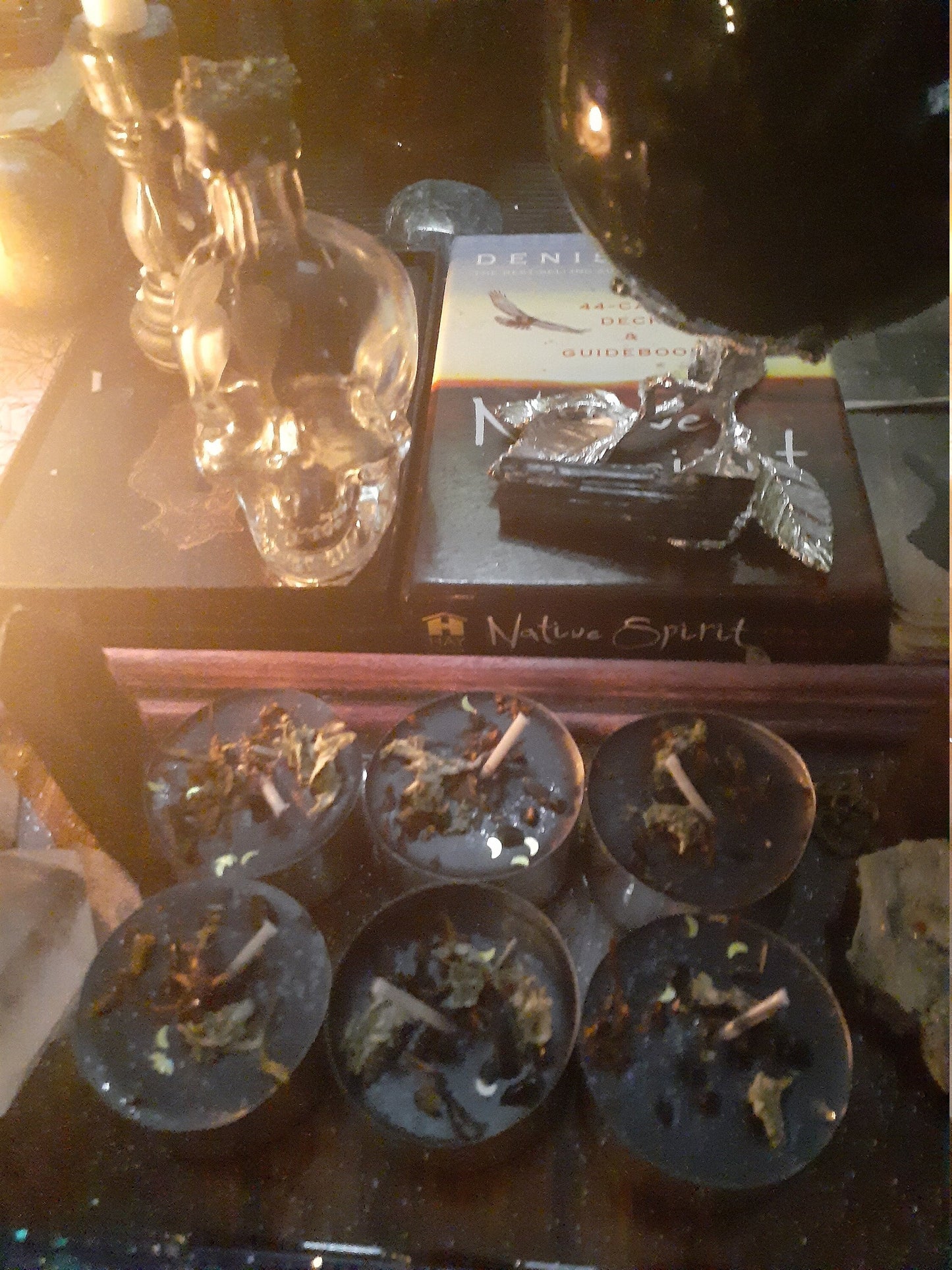 Ritual Tealight Candles For Your Choice of Deity with Crystals and Herbs for Pagan Wicca Wicca Voodoo Rituals and Altars