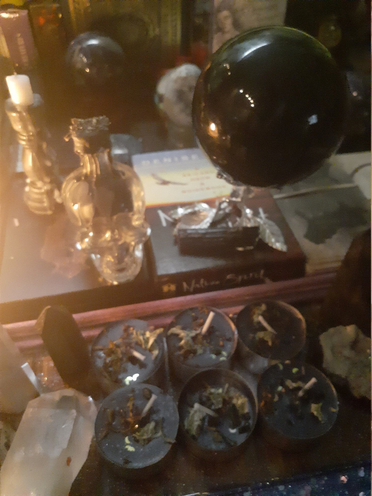 Ritual Tealight Candles For Your Choice of Deity with Crystals and Herbs for Pagan Wicca Wicca Voodoo Rituals and Altars