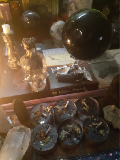 Ritual Tealight Candles For Your Choice of Deity with Crystals and Herbs for Pagan Wicca Wicca Voodoo Rituals and Altars