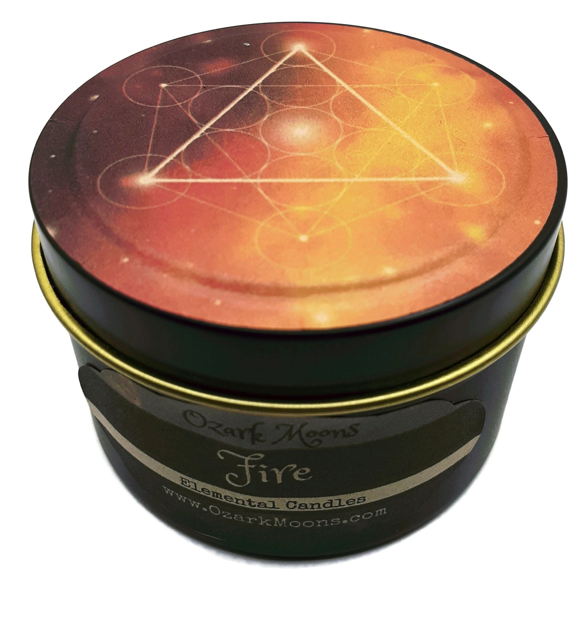 FIRE Element Candle or Wax Melts - Elemental Candles Series with Embedded Obsidian Crystals