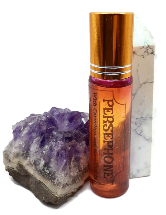 Crystal Charged Roll-On Perfume Oil with Jojoba In Choice of Scent Gods & Goddesses and Wiccan Pagan Sabbat Fragrances