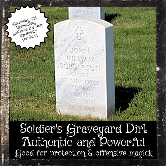 Authentic Jar of Combat Soldier's Grave Graveyard Dirt for Witchcraft Spells Spell Hoodoo Voodoo Ritual Summoning Spirit Soil in Bottle