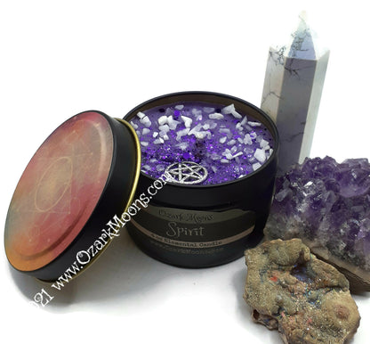 SPIRIT Element Candle or Wax Melts - Elemental Candles Series with Embedded Moonstone Crystals
