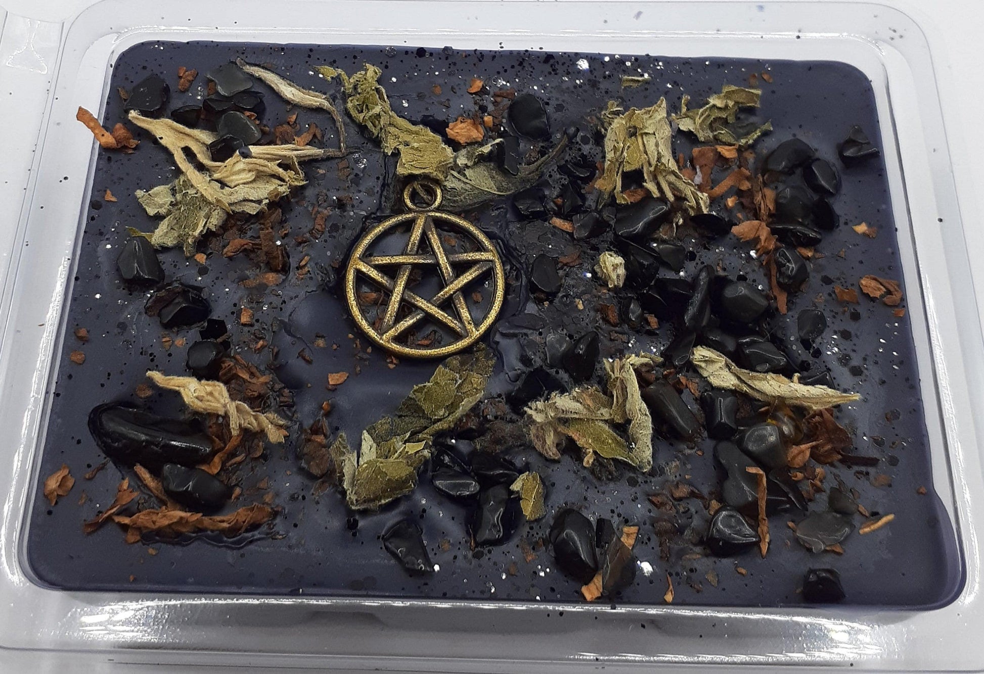 PAPA LEGBA Voodoo Loa Wax Melts with Black Obsidian and Tobacco Black Candle Tin or Tarts Highly Scented - Pagan Wiccan Wicca Voodoo Voudon