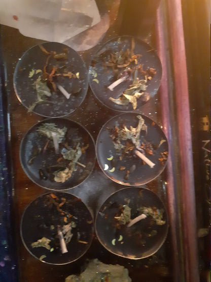 Ritual Tealight Candles For Your Choice of Deity with Crystals and Herbs for Pagan Wicca Wicca Voodoo Rituals and Altars