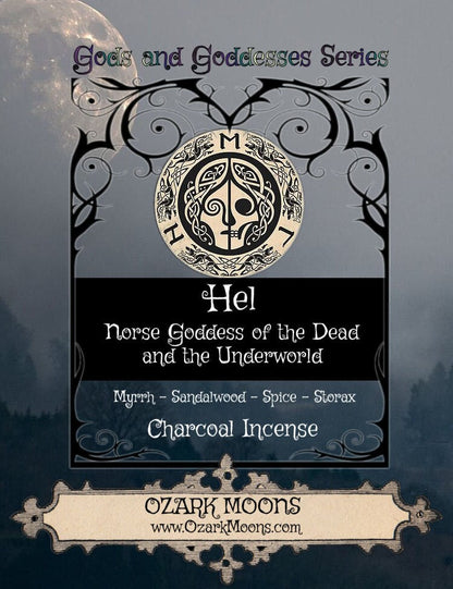 HEL Charcoal Incense Sticks and Cones - Norse Goddess and Jotunn of the Underworld and the Dead Offering - Heathen Pagan Hel Ritual Incense