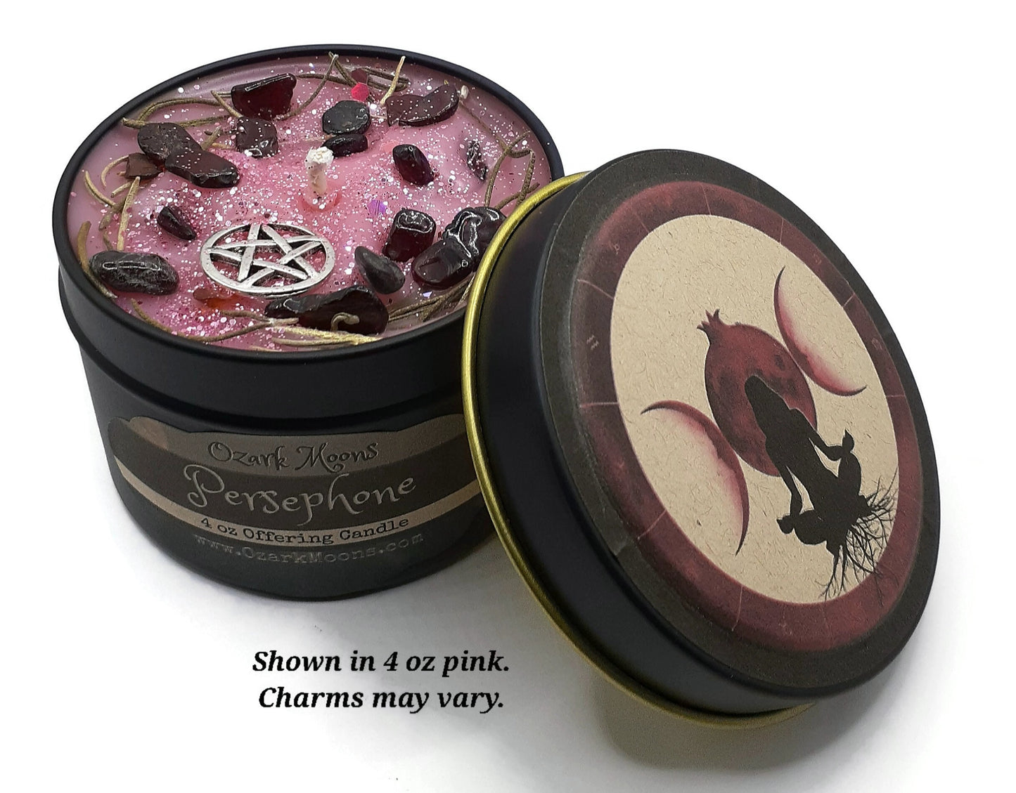 PERSEPHONE Greek Goddess of the Underworld and Agriculture Wax Melts or Candles With Red Garnet and Rosemary - Pagan Wiccan Offering Tarts