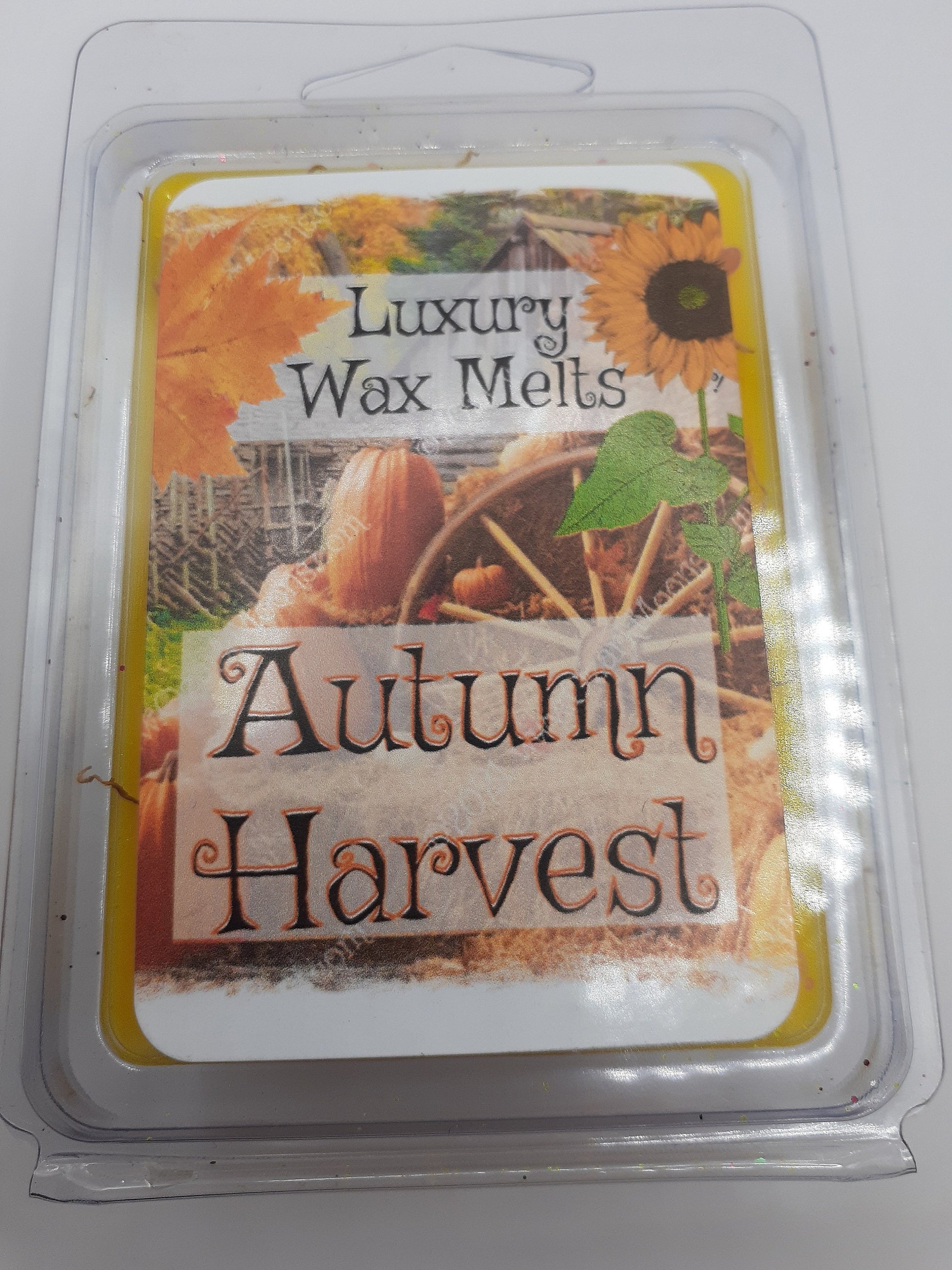 Autumn Harvest Candle or Luxury Wax Melts - Candle Tarts Highly Scented with Fall Leaves, Pumpkin, Apples, Molasses, and Hayrides