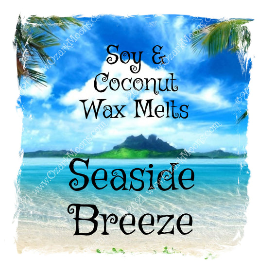 Luxury Wax Melts Seaside Breeze - Soy Coconut Candle Tarts with Beautiful Ocean Water Fragrance