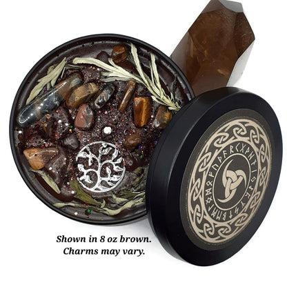 ODIN - Norse God of War and Wisdom - Offering Wax Melts or Candles with Mugwort and Tiger's Eye- Heathen Asatru Pagan Candle or Ritual Melts