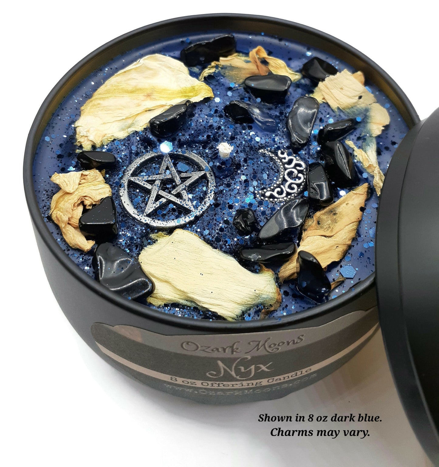 NYX 8 oz Greek Primordial Greek Goddess of the Night Soy Blend Candle - Musky Amber Amyris Sandalwood Frankincense - Witch Candles Pagan