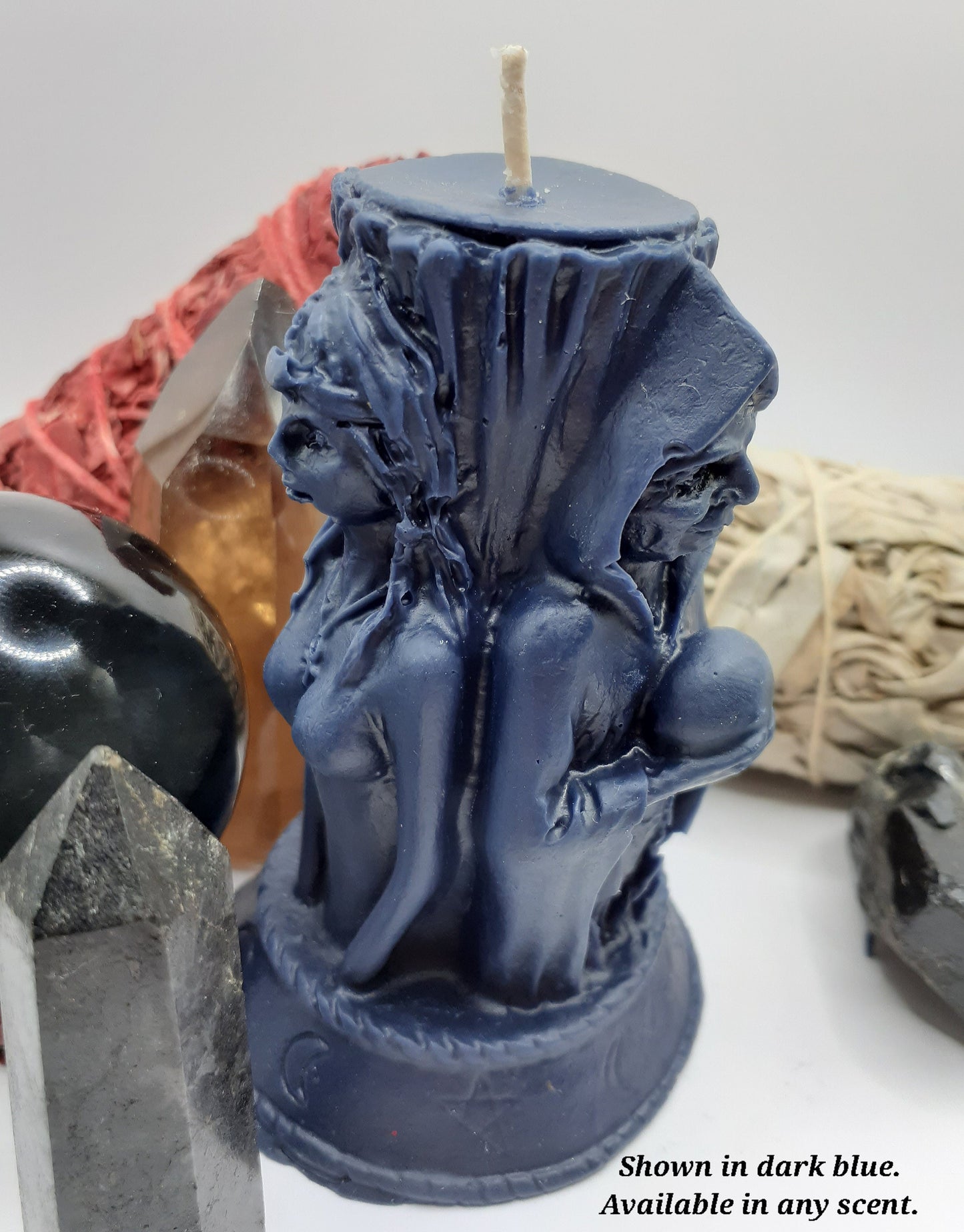 Triple Goddess Pillar Candle - Maiden, Mother, Crone - Pagan Wiccan Altar or Ritual Candles