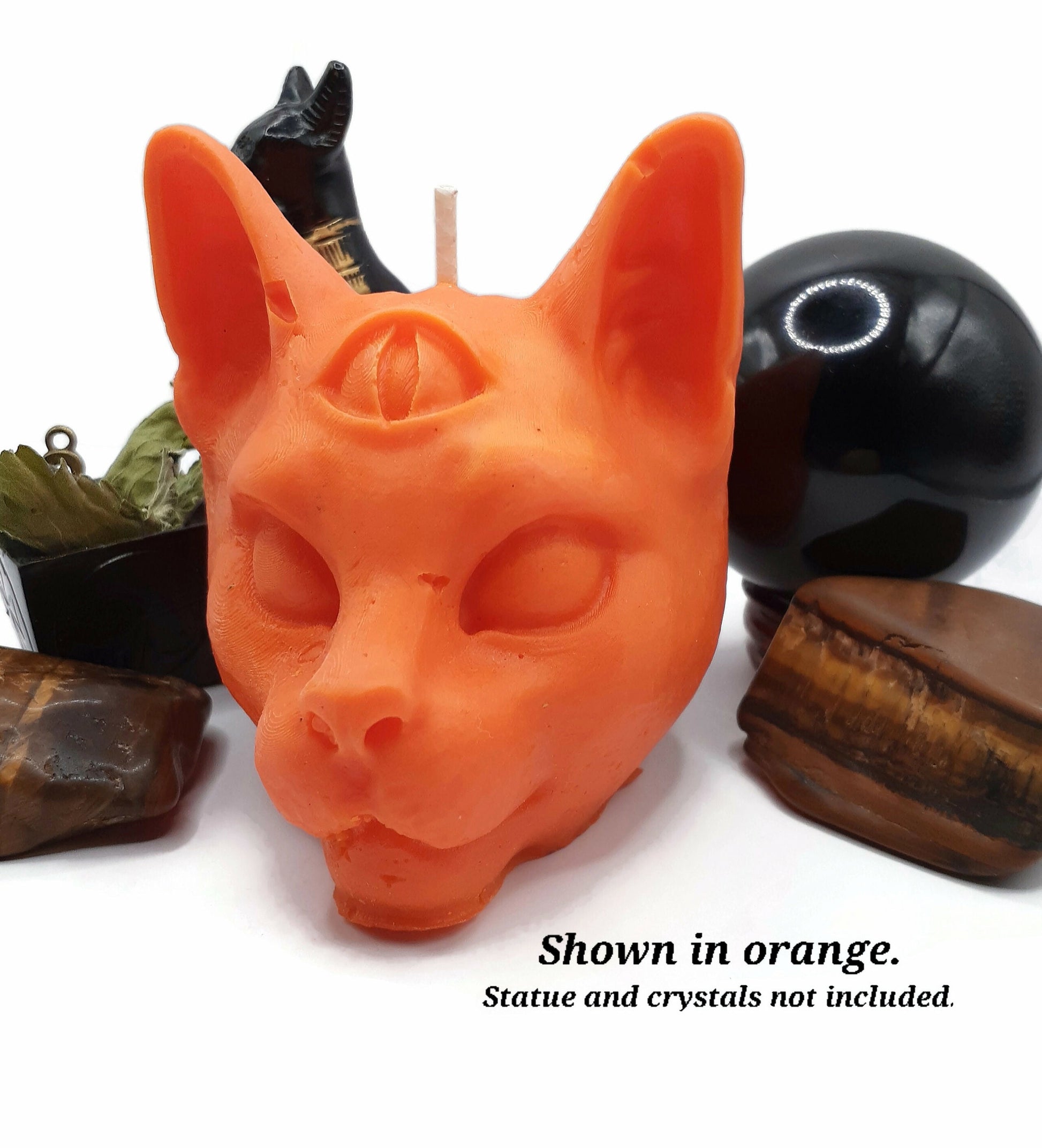 Bast Bastest Cat Head Pillar Candle - Egyptian Goddess of Protection and Cats - Customizable Pagan Wiccan Altar or Ritual Candles