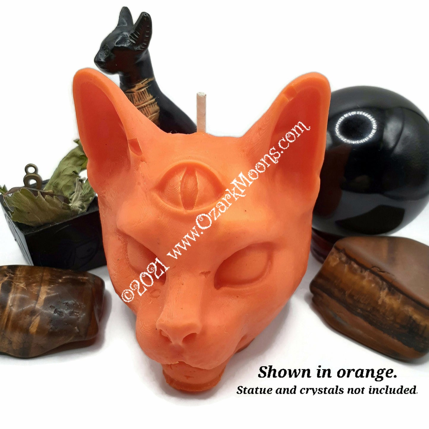 Bast Bastest Cat Head Pillar Candle - Egyptian Goddess of Protection and Cats - Customizable Pagan Wiccan Altar or Ritual Candles