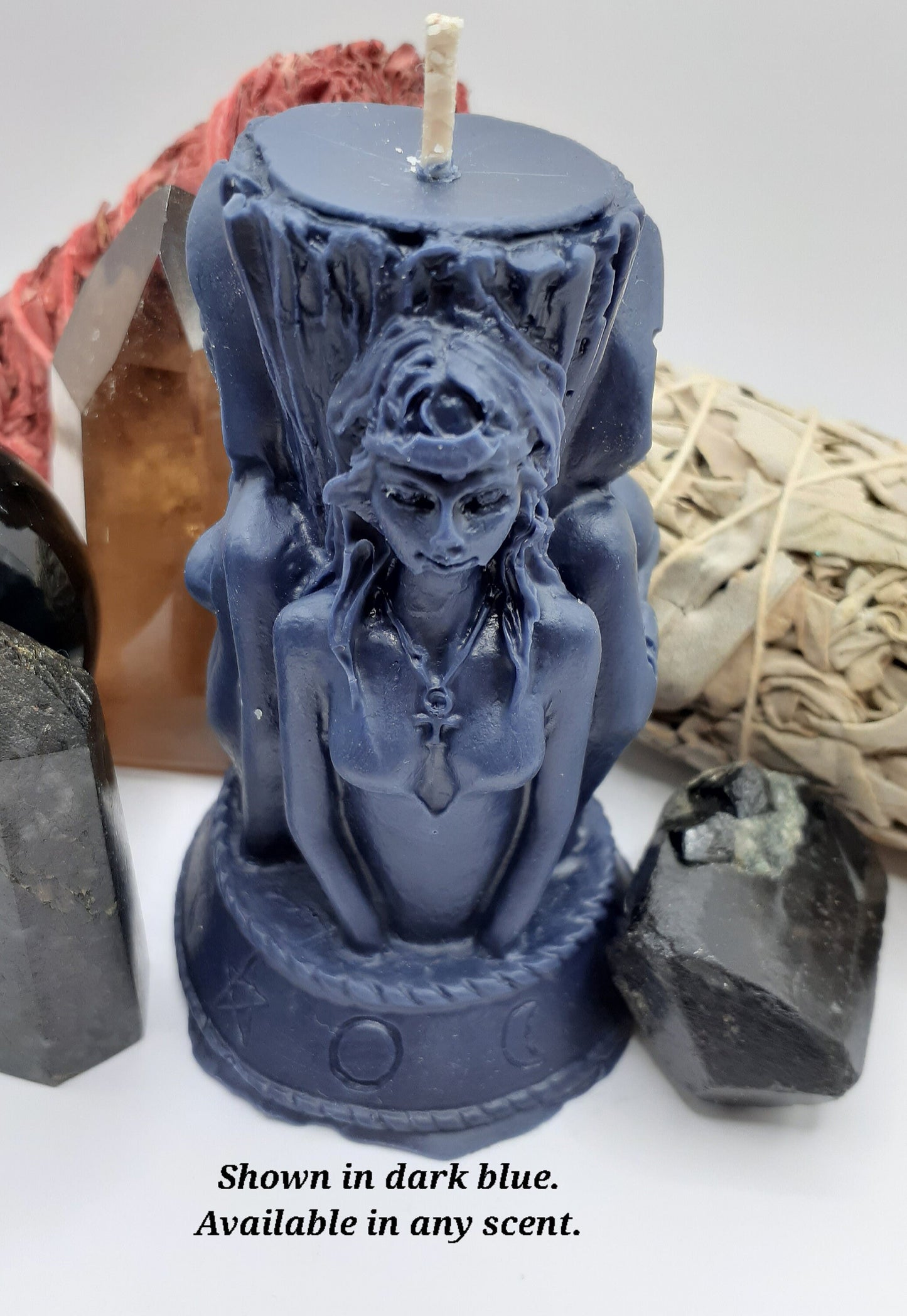 Triple Goddess Pillar Candle - Maiden, Mother, Crone - Pagan Wiccan Altar or Ritual Candles