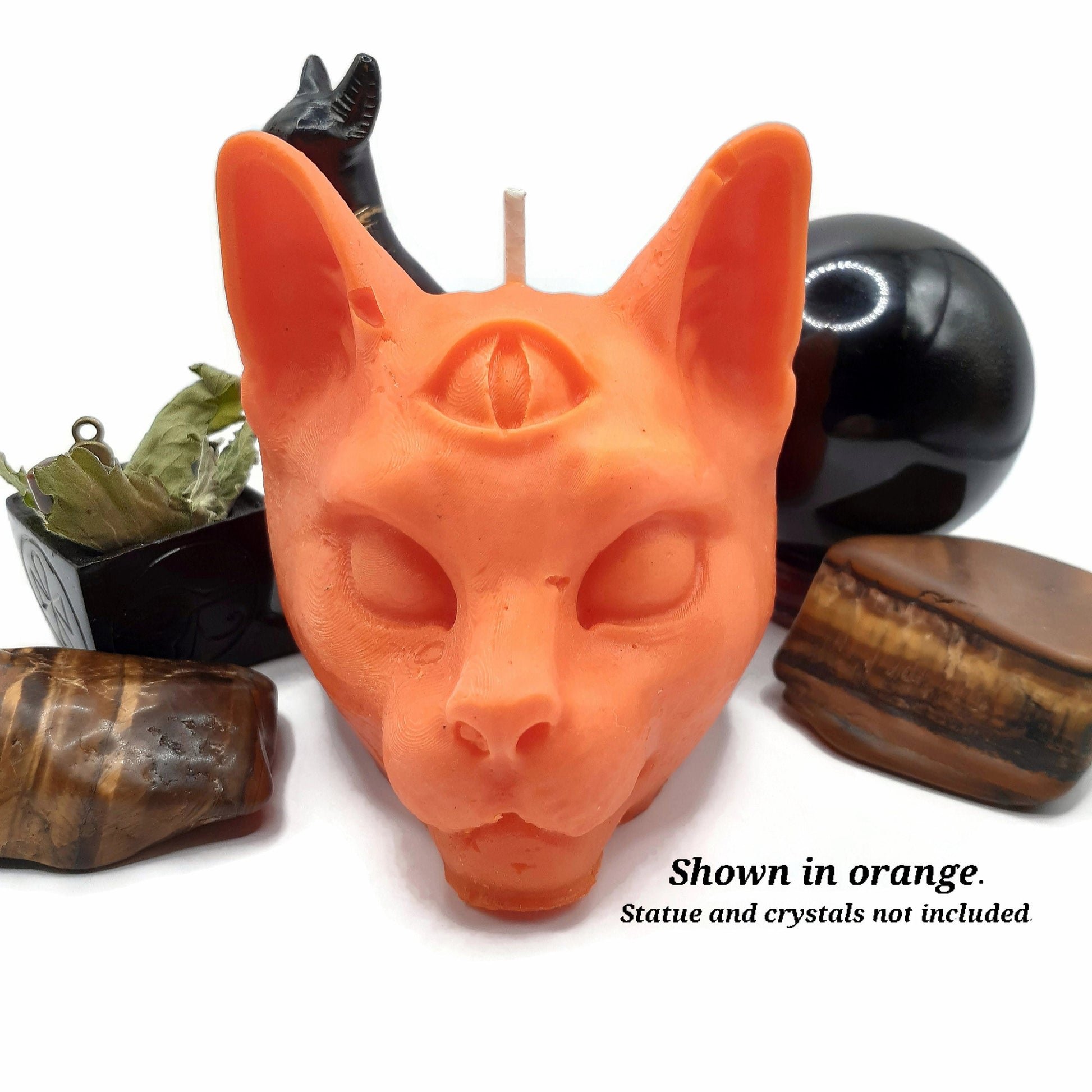 Bast Bastest Cat Head Pillar Candle - Egyptian Goddess of Protection and Cats - Customizable Pagan Wiccan Altar or Ritual Candles