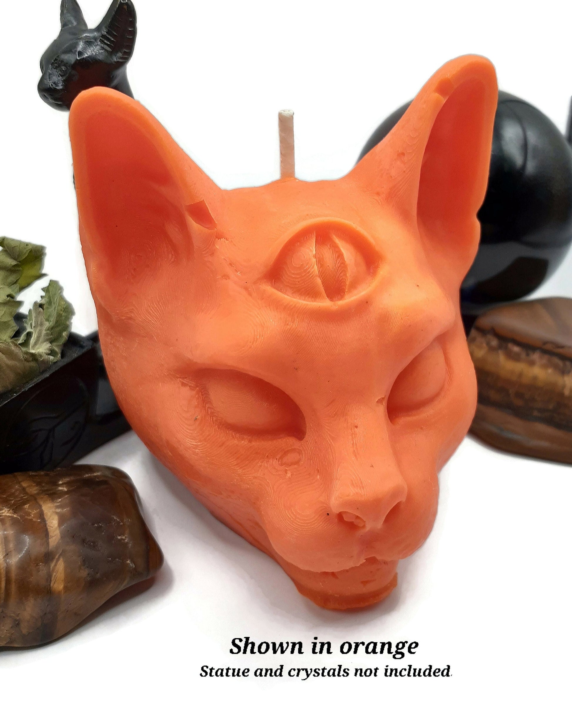 Bast Bastest Cat Head Pillar Candle - Egyptian Goddess of Protection and Cats - Customizable Pagan Wiccan Altar or Ritual Candles